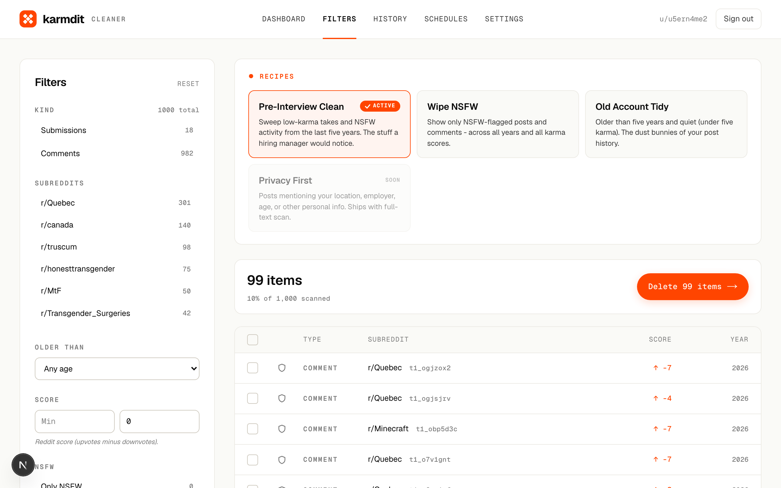 One-click cleanups for common scenarios